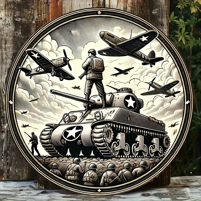 Home Bar Accessories - CIFBUY Vintage 2D Aluminum Wall Art