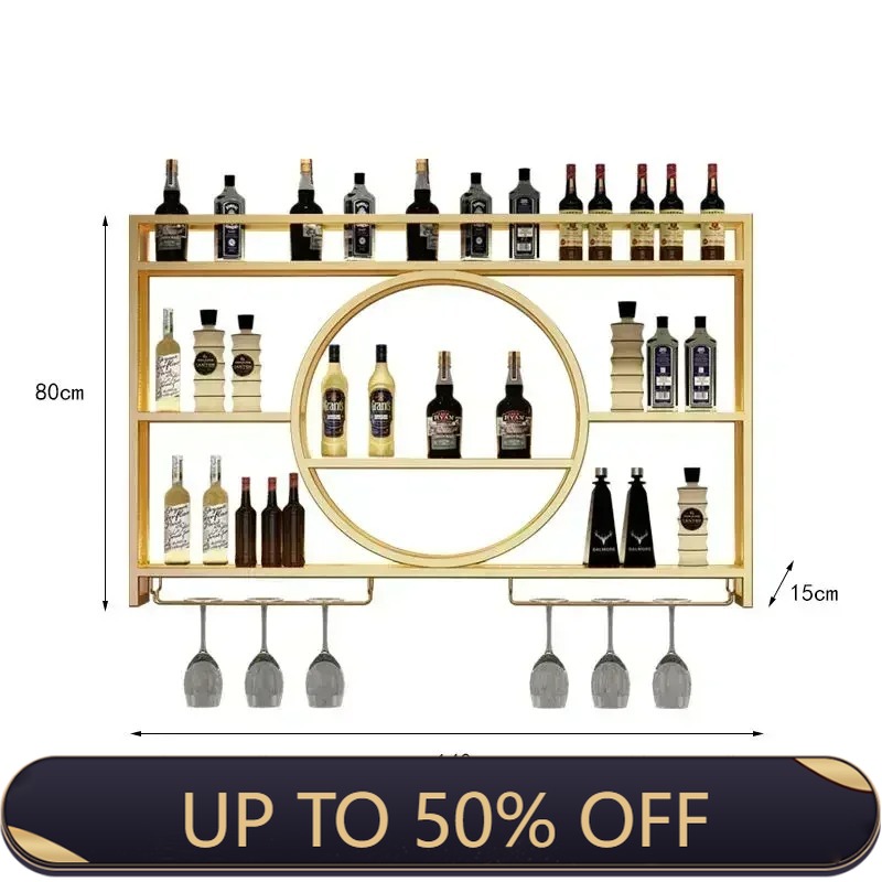 Home Bar Shelves - Industrial Wall Mounted Bar Wine Rack