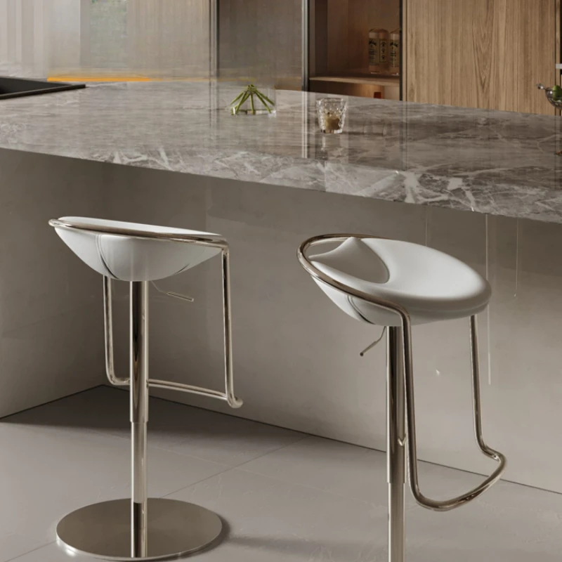 Home Bar Lounge - Simple White Lounge Bar Stool Portable