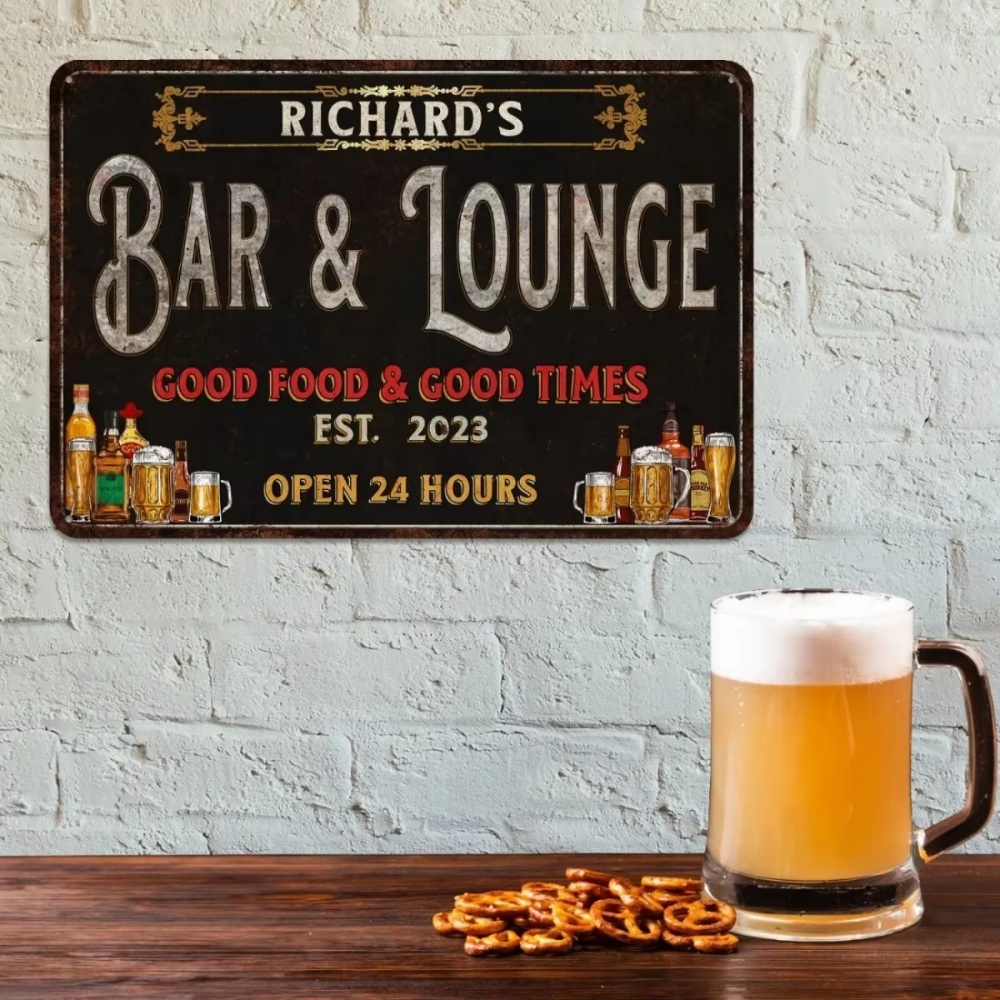 Custom Bar & Lounge Metal Sign - Home Bar Lounge review and price