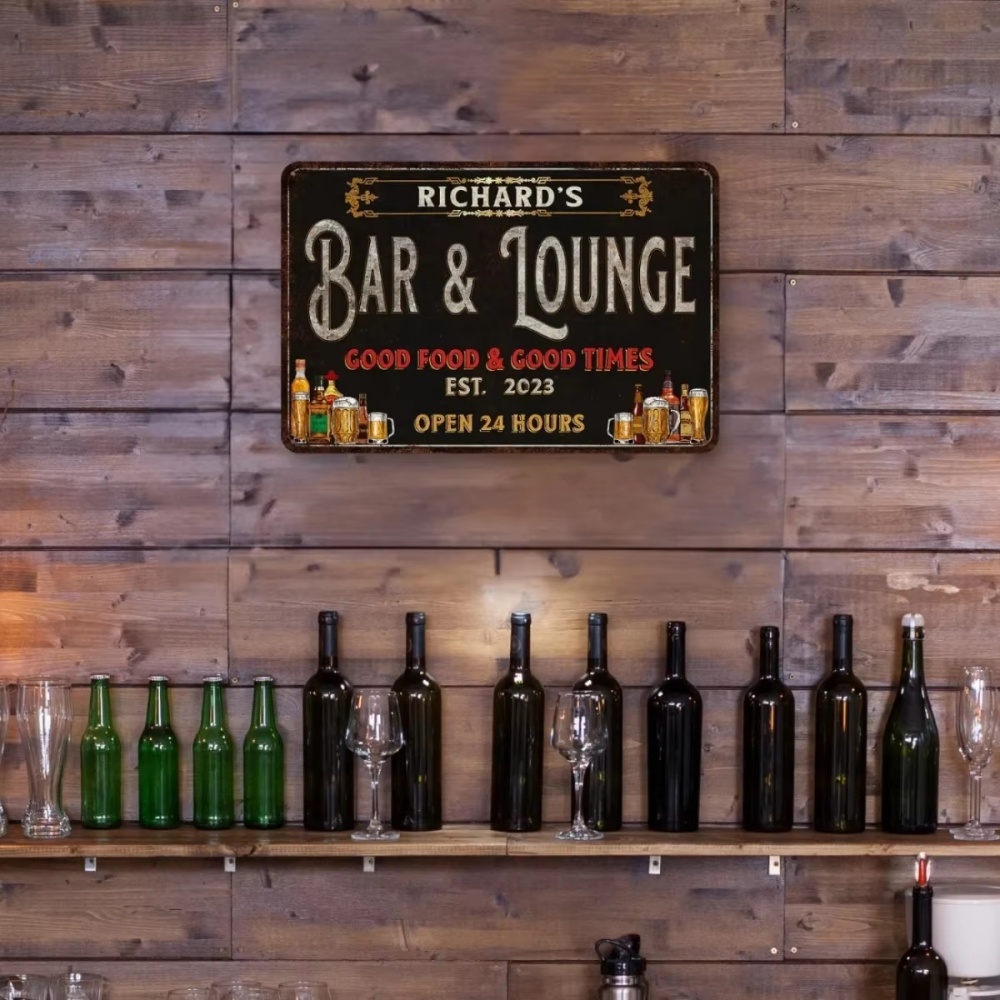 Custom Bar & Lounge Metal Sign - Home Bar Lounge review and price