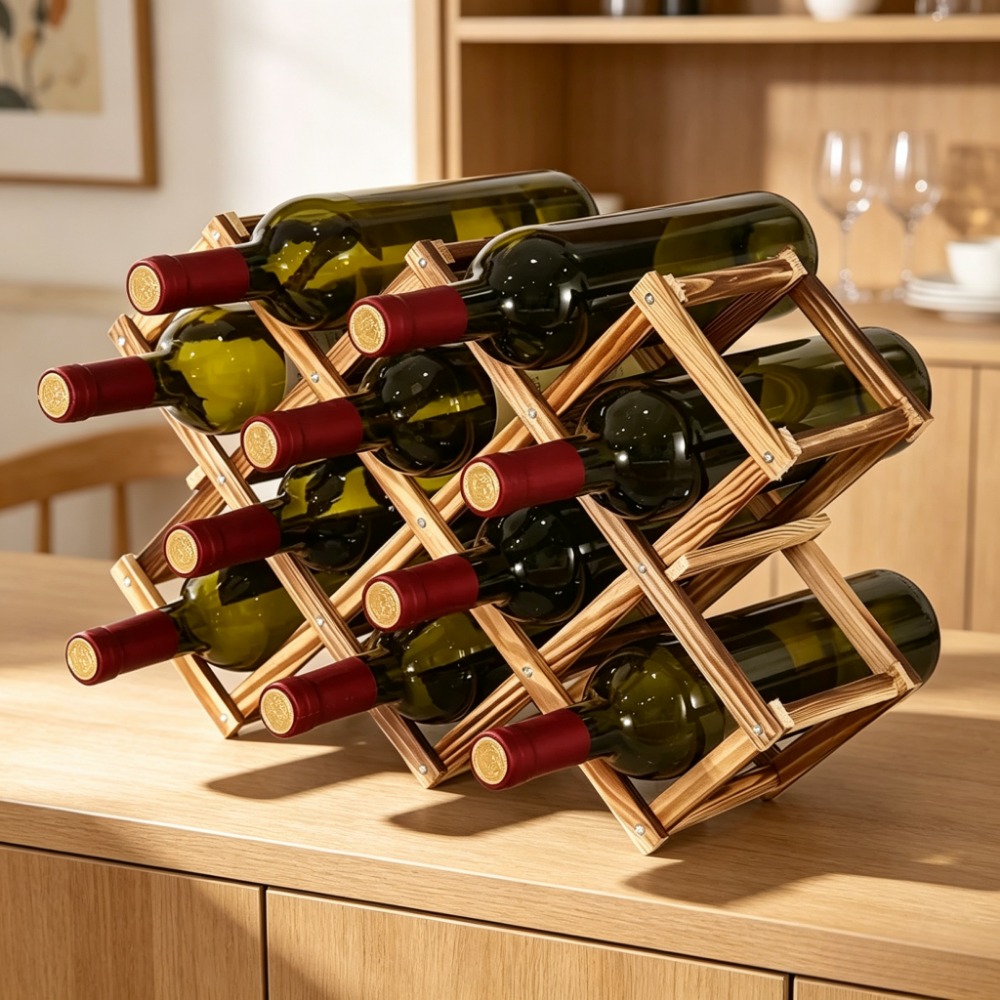 Collapsible Wooden Wine Rack B - Home Bar Shelves review and price