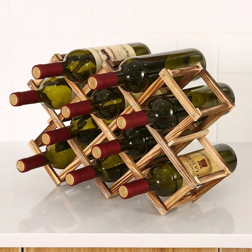 Collapsible Wooden Wine Rack B - Home Bar Shelves review and price