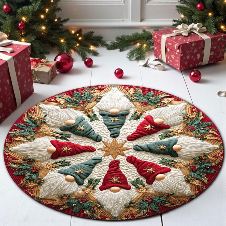 Christmas Gnome Round Doormat, - Home Bargains review and price