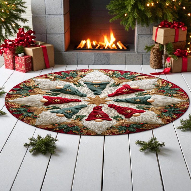 Christmas Gnome Round Doormat, - Home Bargains review and price