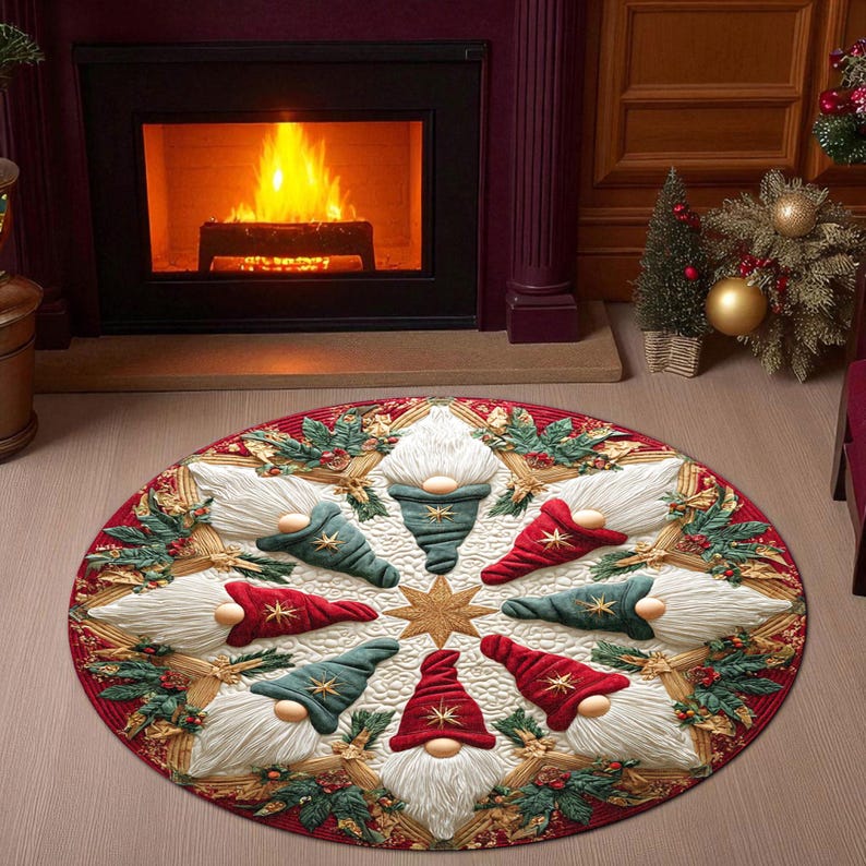 Christmas Gnome Round Doormat, - Home Bargains review and price