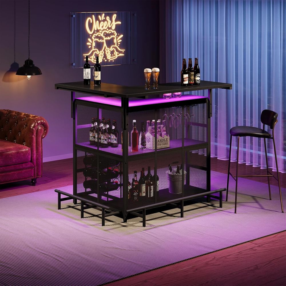 Home Bar Unit, L-Shaped Bar Ta - Home Bar Shelves review and price