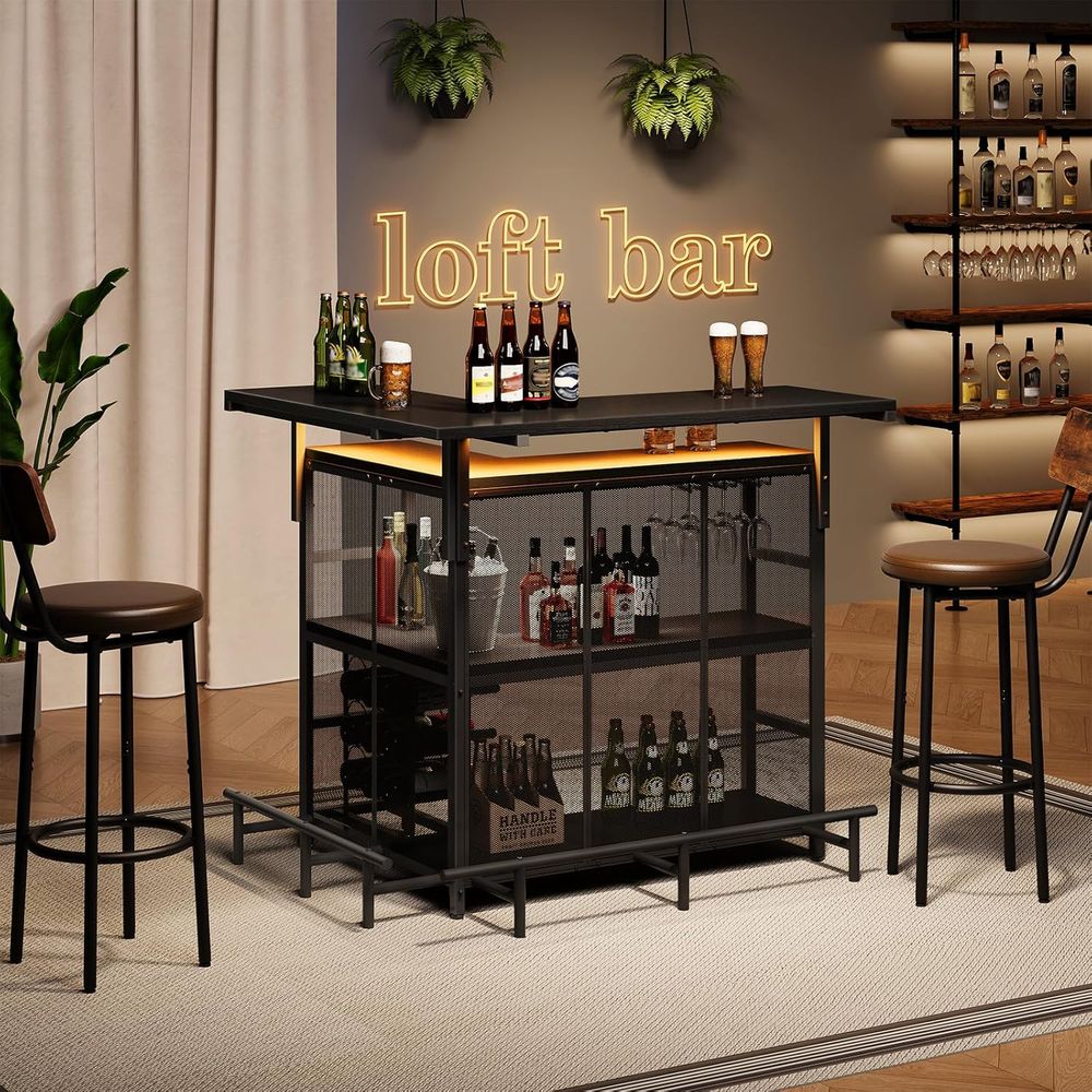 Home Bar Unit, L-Shaped Bar Ta - Home Bar Shelves review and price