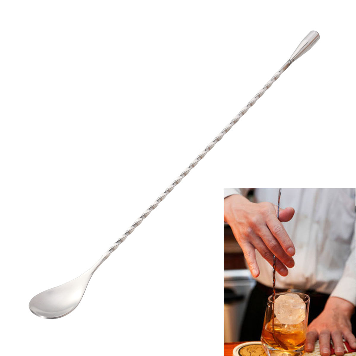 Stainless Steel 304 Cocktail T - Bar Spoon Twisted review and price